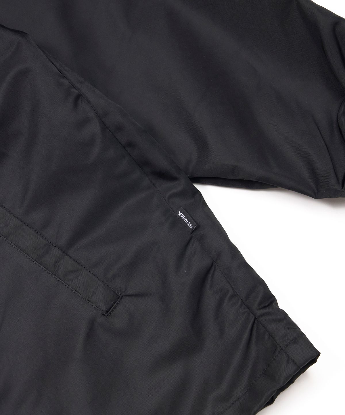스티그마(STIGMA) OLD LETTER OVERSIZED COACH JACKET BLACK