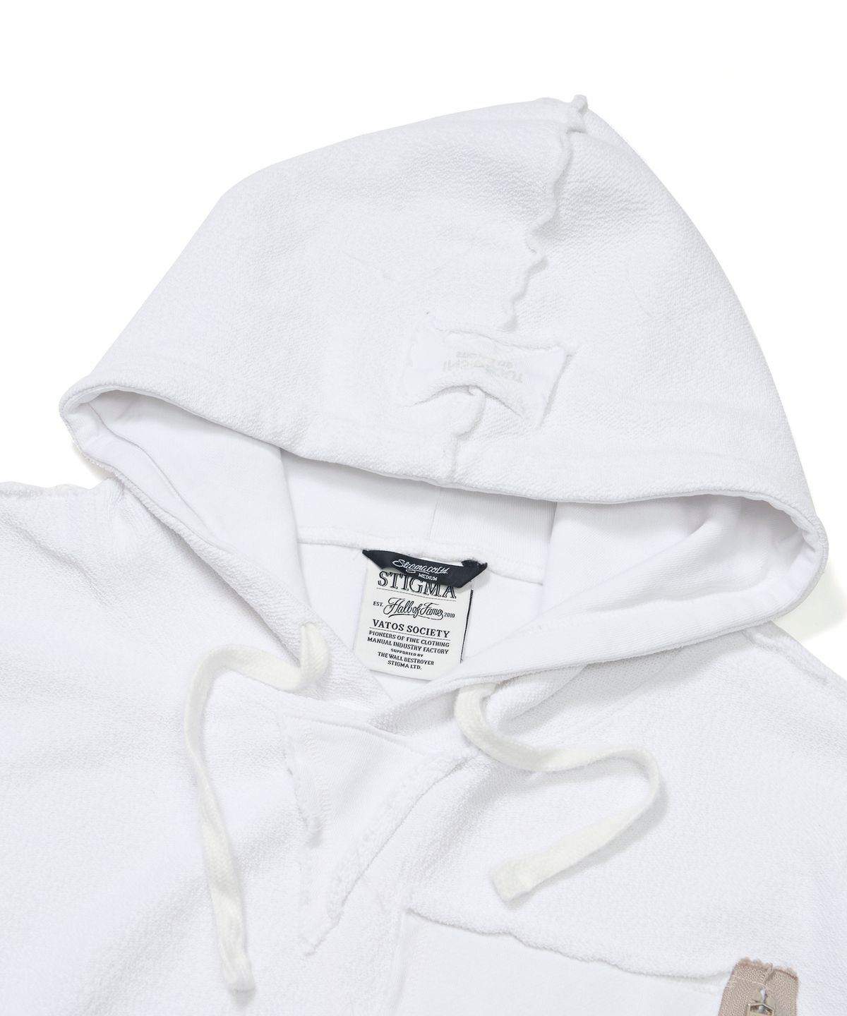 스티그마(STIGMA) INSIDEOUT OVERSIZED BIO-WASHED HOODIE V2  WHITE