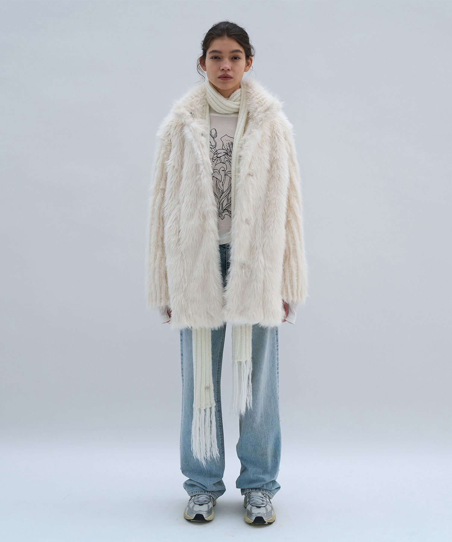 PARTIMENT WOMEN パルティメントウィメン　ファーコート　アイボリー PARTIMENT WOMEN パルティメントウィメン ファーコート