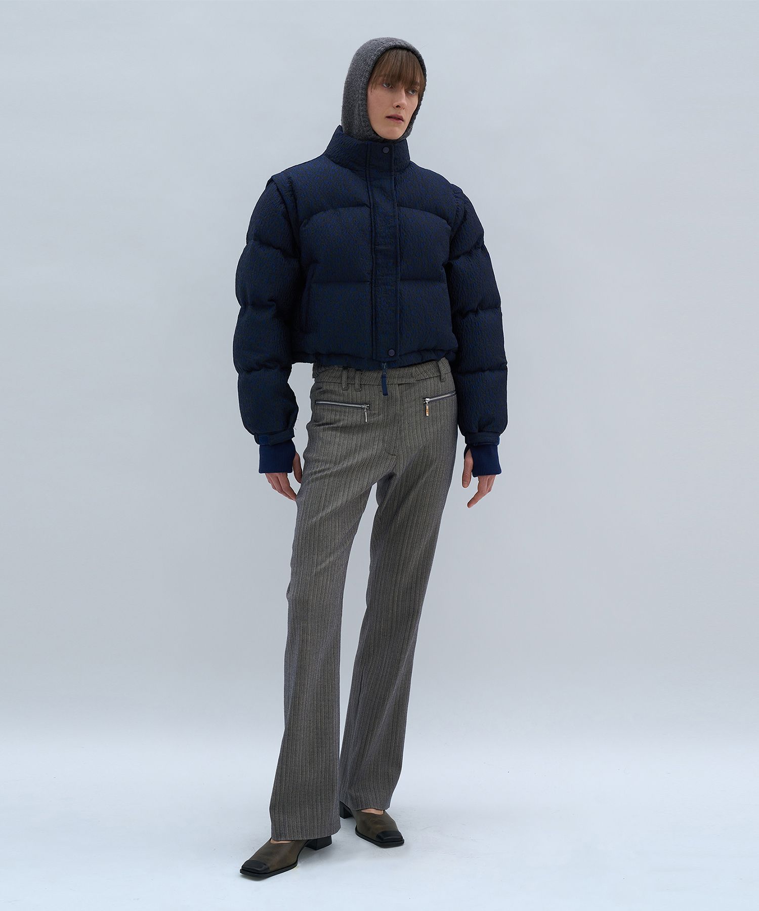 ★関税込★PARTIMENTO★2WAY CROP PUFFER JACKET★ MUSINSA | PARTIMENTO WOMEN 2WAY Crop Puffer Jacket_Navy
