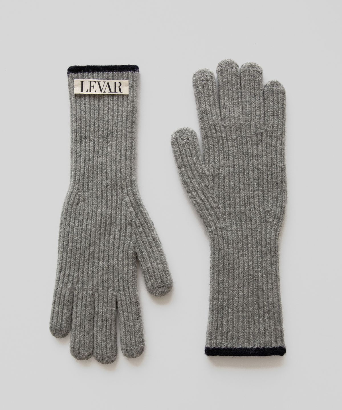 르바(LEVAR) Levar Wool Knit Gloves - Melange grey