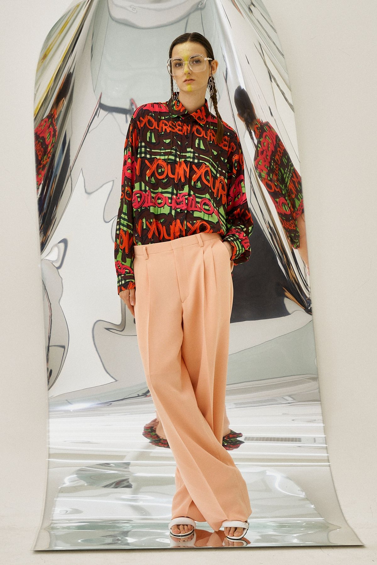 그리디어스(GREEDILOUS) Peach Full Color Suit Pants