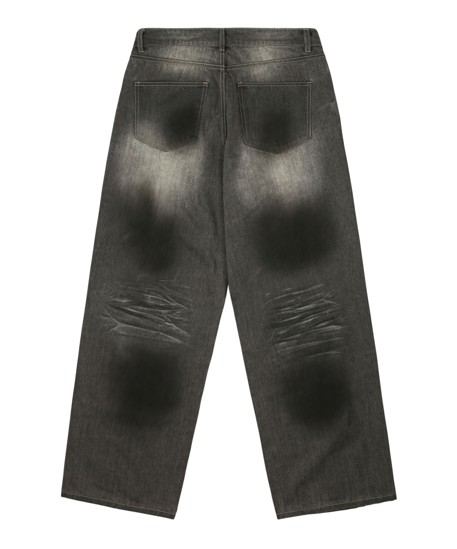 ★TRILLION★ Dirty brush washed wide denim pants LIGHT GRAY MUSINSA | TRILLION Dirty brush washed wide denim pants