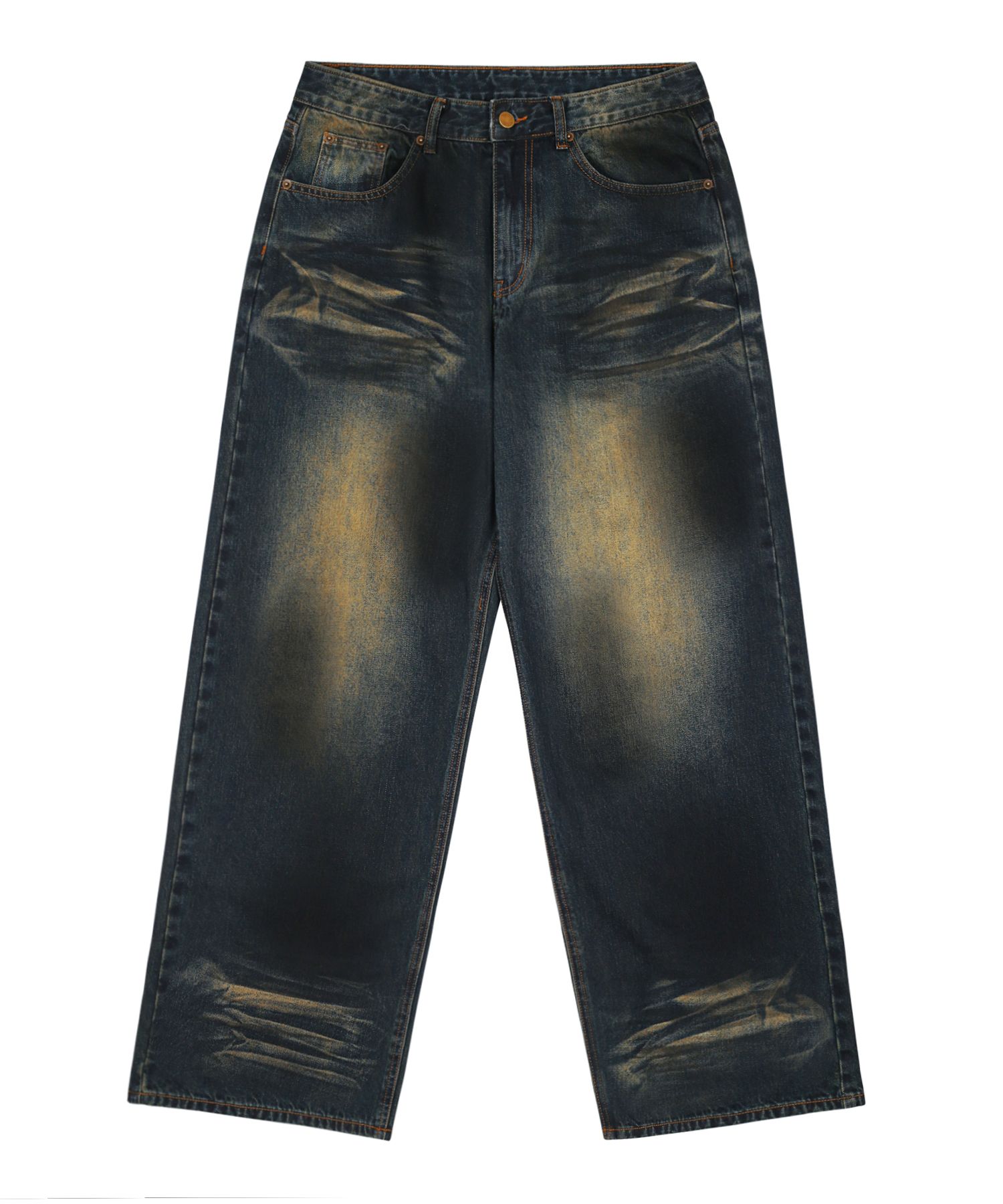 ★TRILLION★ Dirty brush washed wide denim pants LIGHT GRAY MUSINSA | TRILLION Dirty brush washed wide denim pants (DEEP