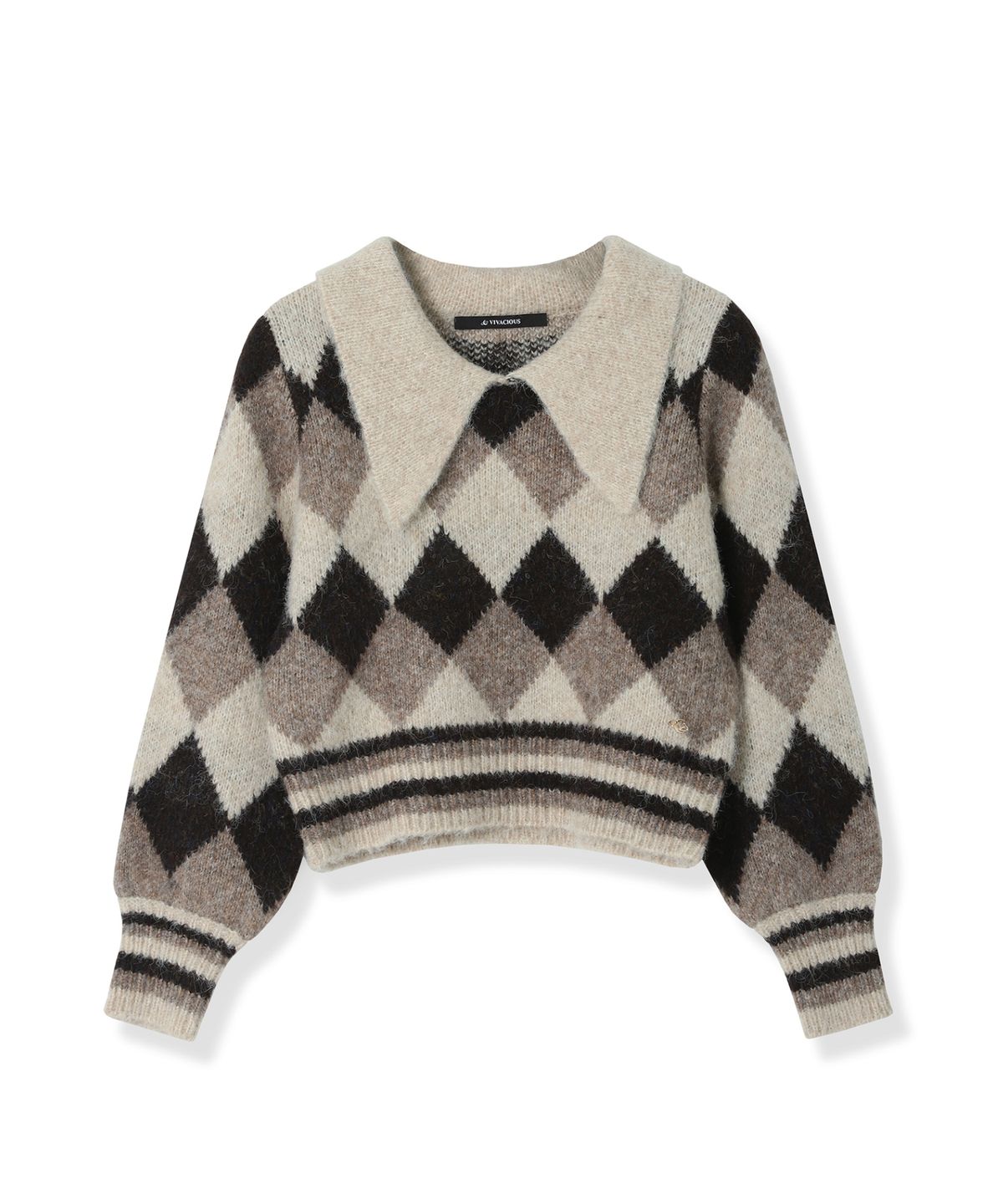 어반드레스(AVANDRESS) Argyle Crop Knit - 3COL