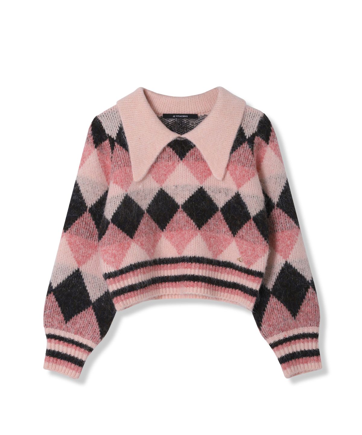 어반드레스(AVANDRESS) Argyle Crop Knit - 3COL