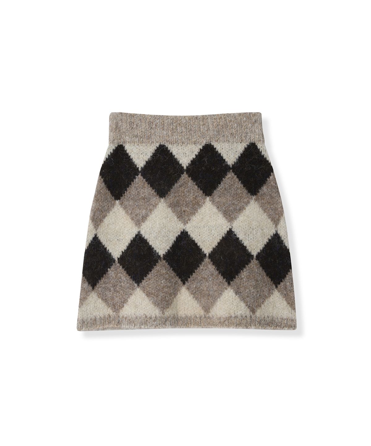 어반드레스(AVANDRESS) Argyle Slit Middle Skirt - 3COL