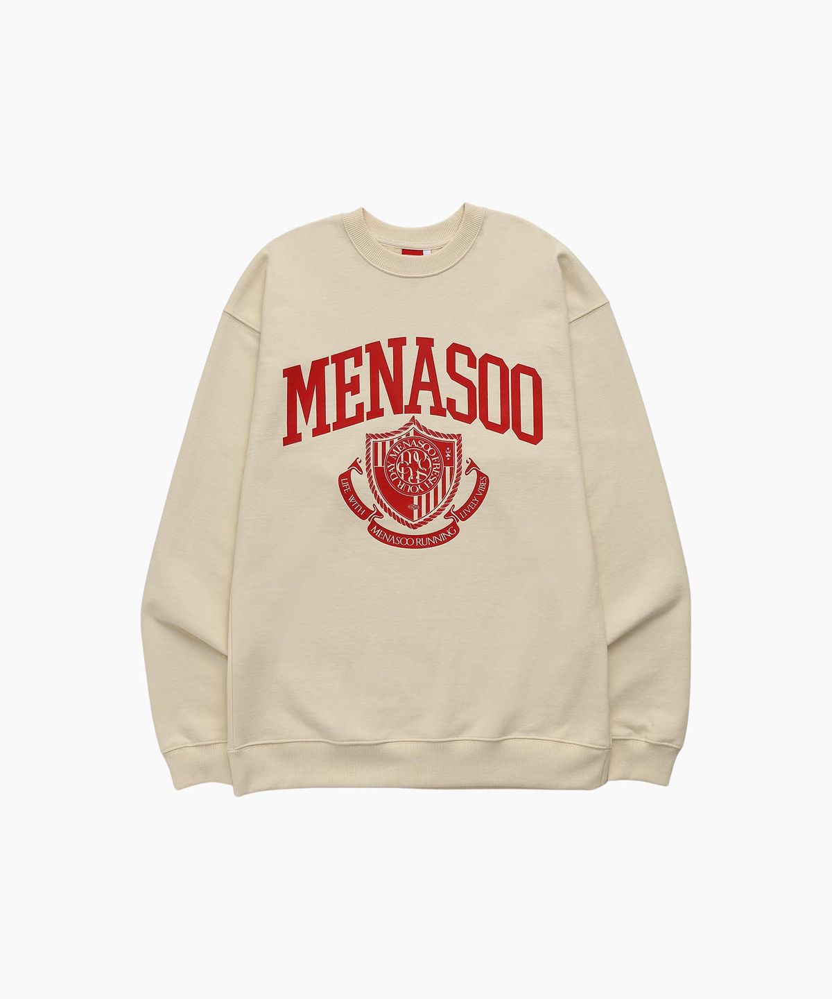 미나수(MENASOO) UNISEX CLASSIC EMBLEM SWEATSHIRT_IVORY