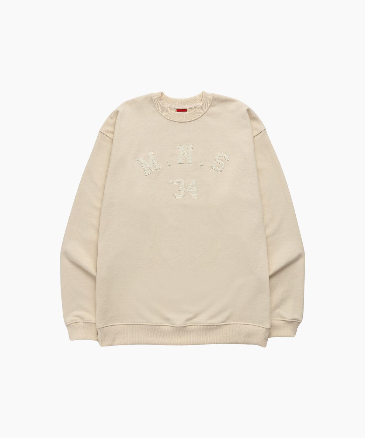 미나수(MENASOO) UNISEX MNS34 APPLIQUE SWEATSHIRT_IVORY