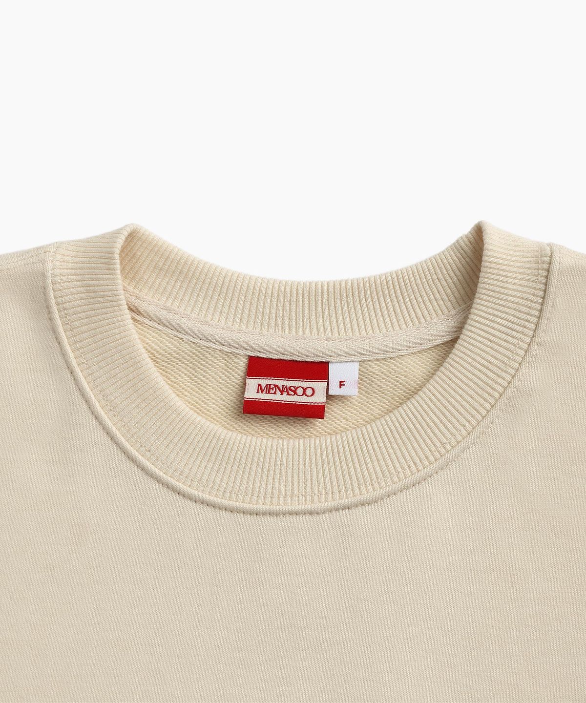 미나수(MENASOO) UNISEX MNS34 APPLIQUE SWEATSHIRT_IVORY
