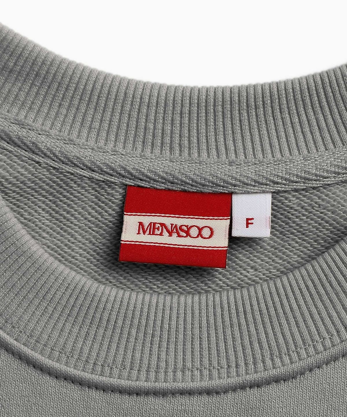 미나수(MENASOO) UNISEX MNS34 APPLIQUE SWEATSHIRT_GRAY