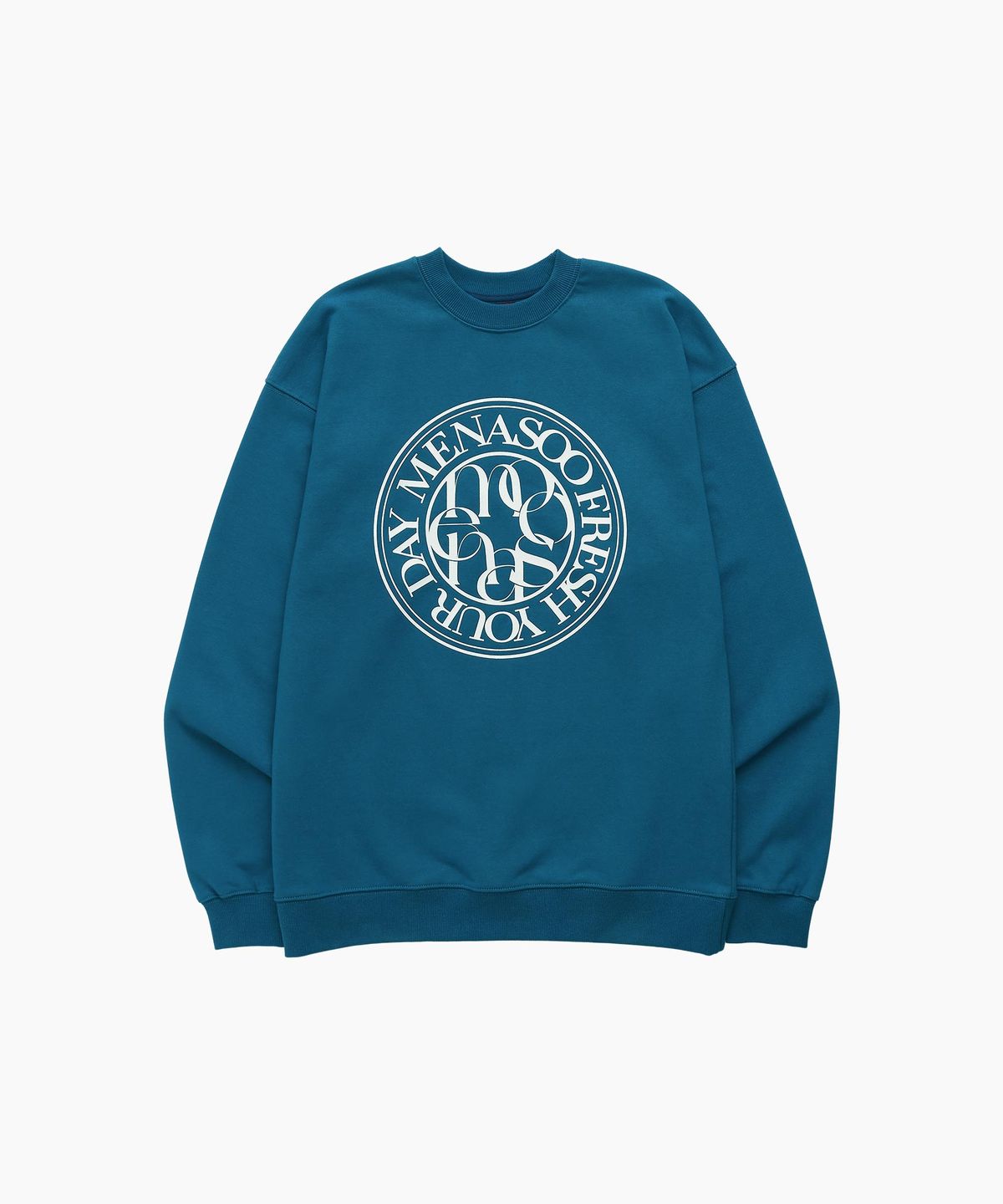 미나수(MENASOO) UNISEX_CIRCLE LOGO SWEATSHIRT_BLUE