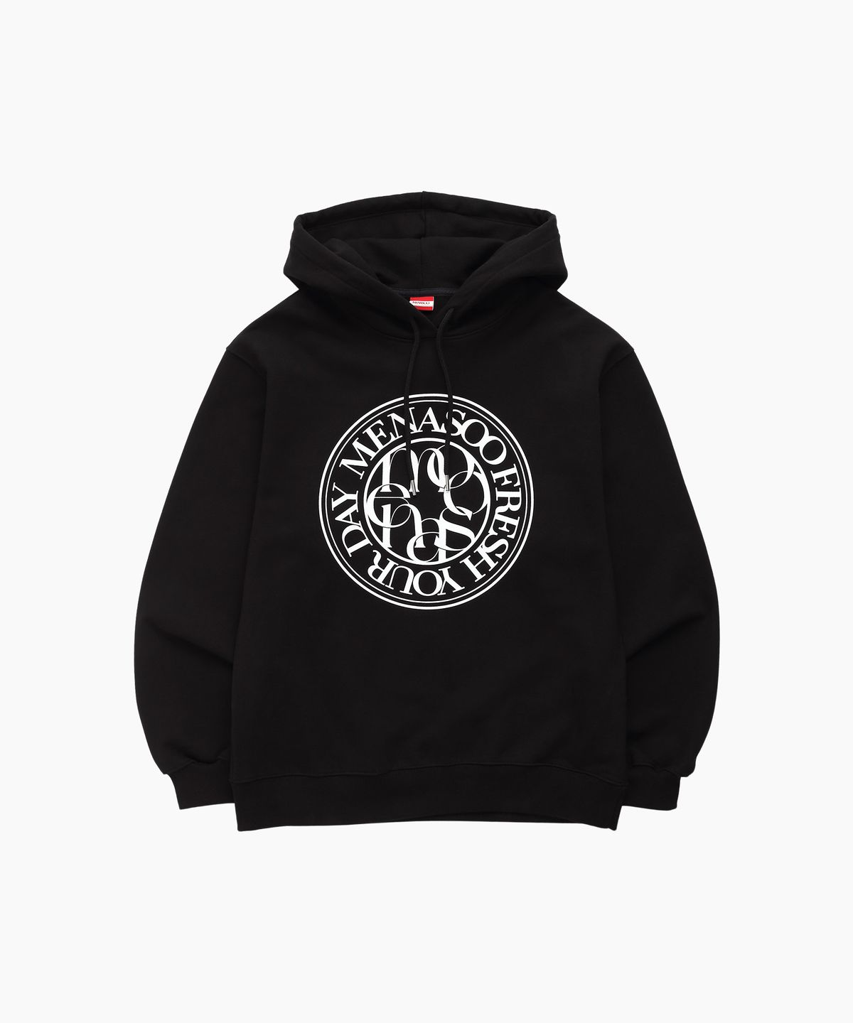 미나수(MENASOO) UNISEX CIRCLE LOGO HOODIE_BK