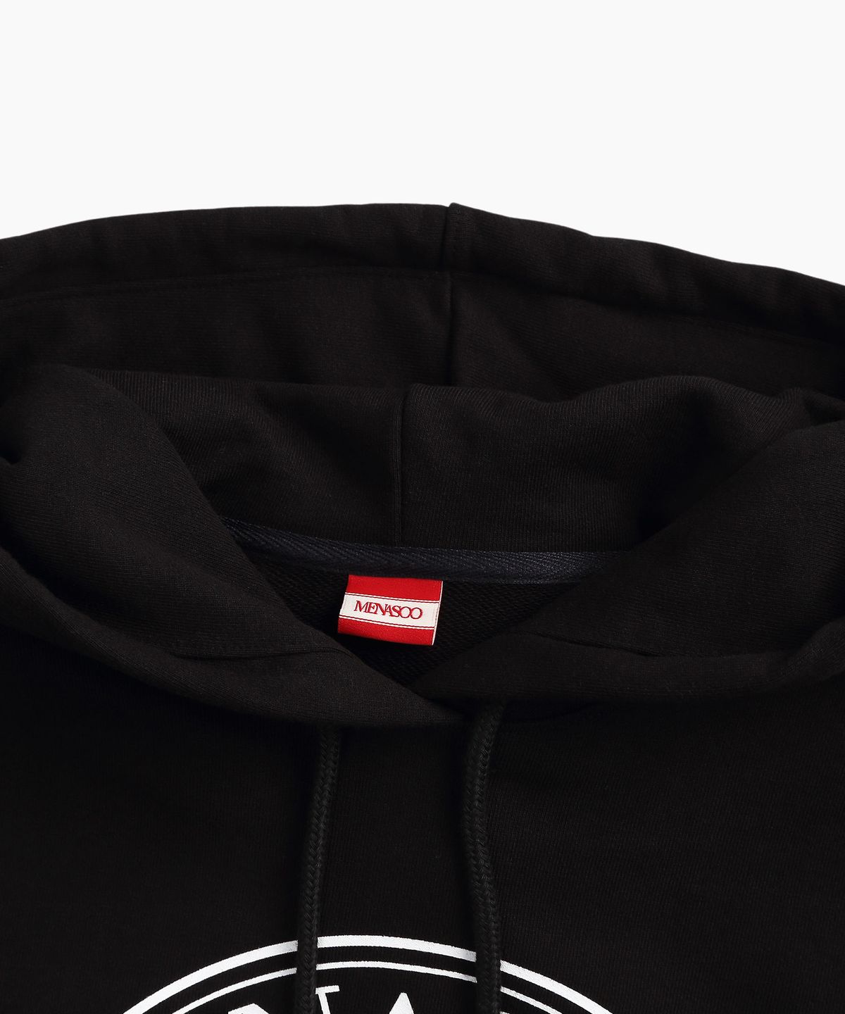 미나수(MENASOO) UNISEX CIRCLE LOGO HOODIE_BK