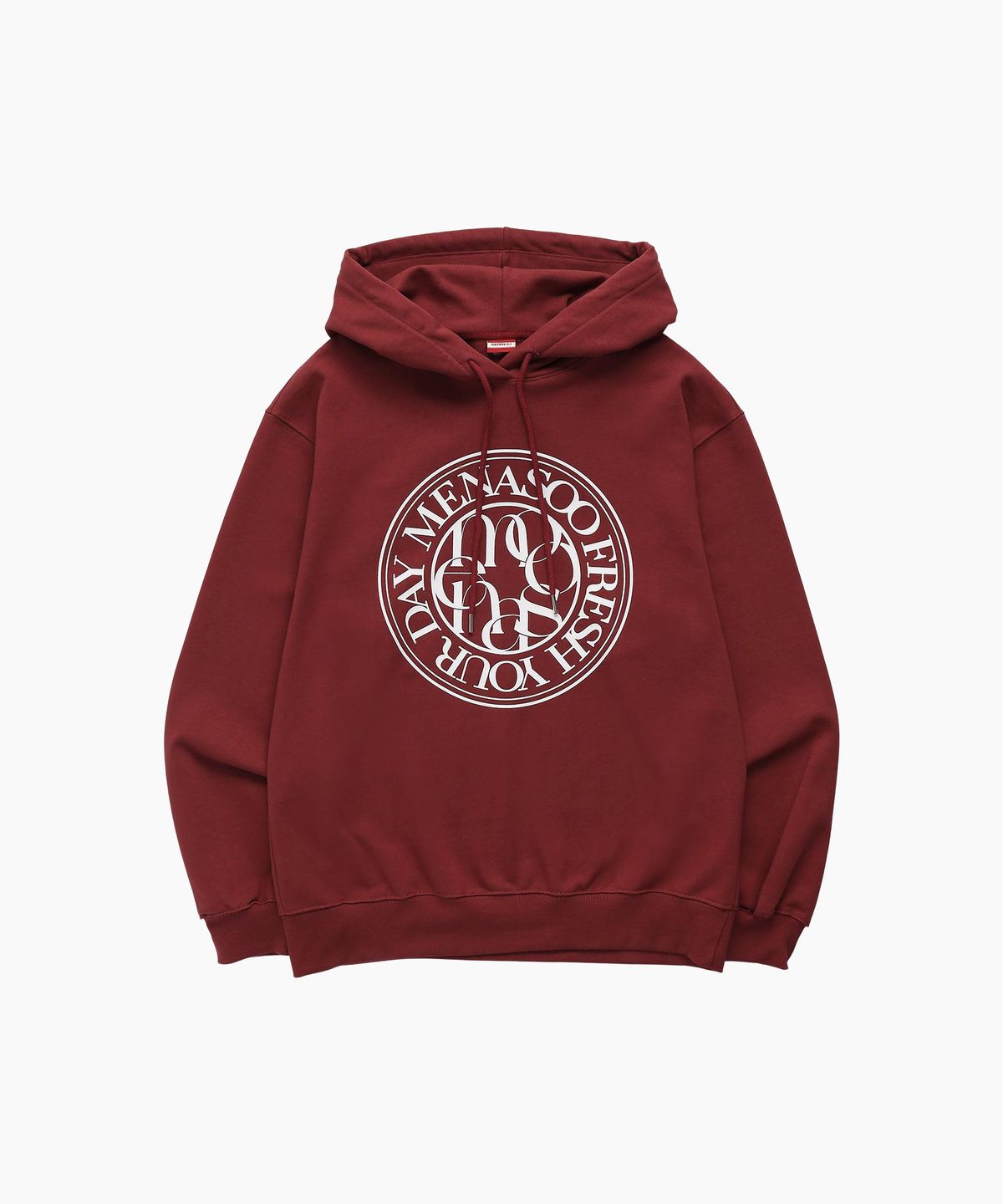 미나수(MENASOO) UNISEX CIRCLE LOGO HOODIE_RED