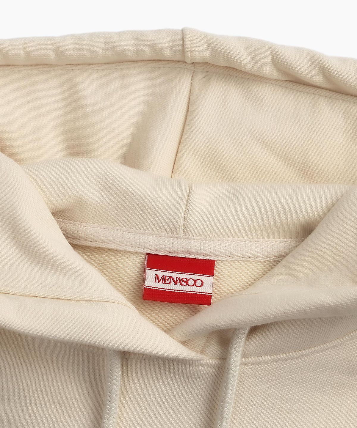 미나수(MENASOO) UNISEX CIRCLE LOGO HOODIE_IVORY