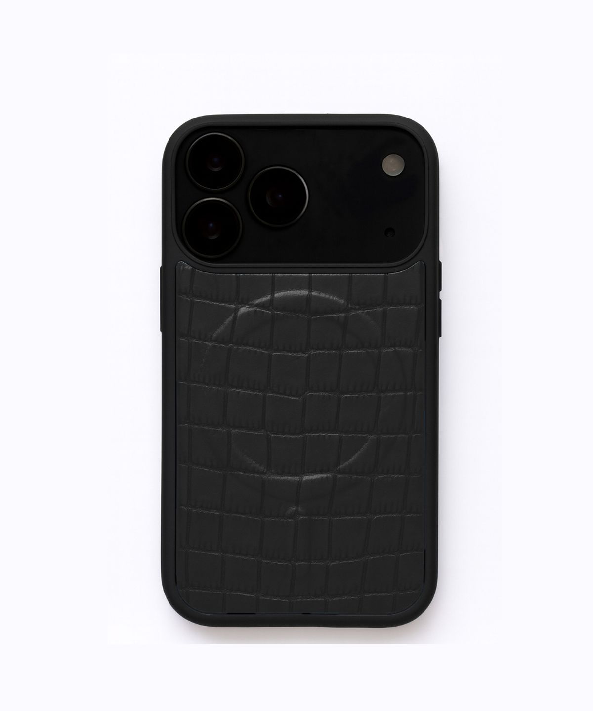 마뜨(MATT) [Crocodile Black] 소가죽 맥세이프 카드 수납 범퍼케이스 P85413