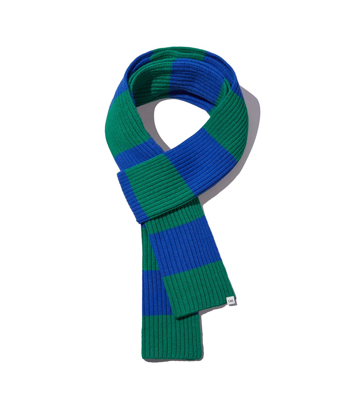 엘엠알(LMR) 메리노울 블럭 스트라이프 머플러 GREEN_BLUE