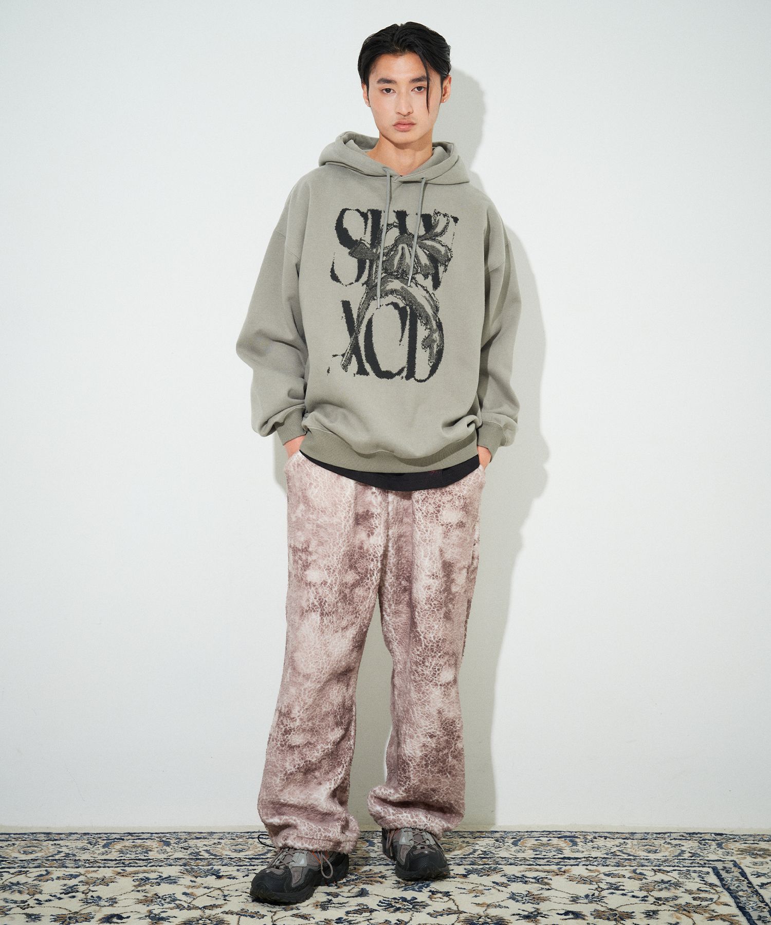 MUSINSA公式 | SLOWACID Peach Skin Rusty Logo Hooded
