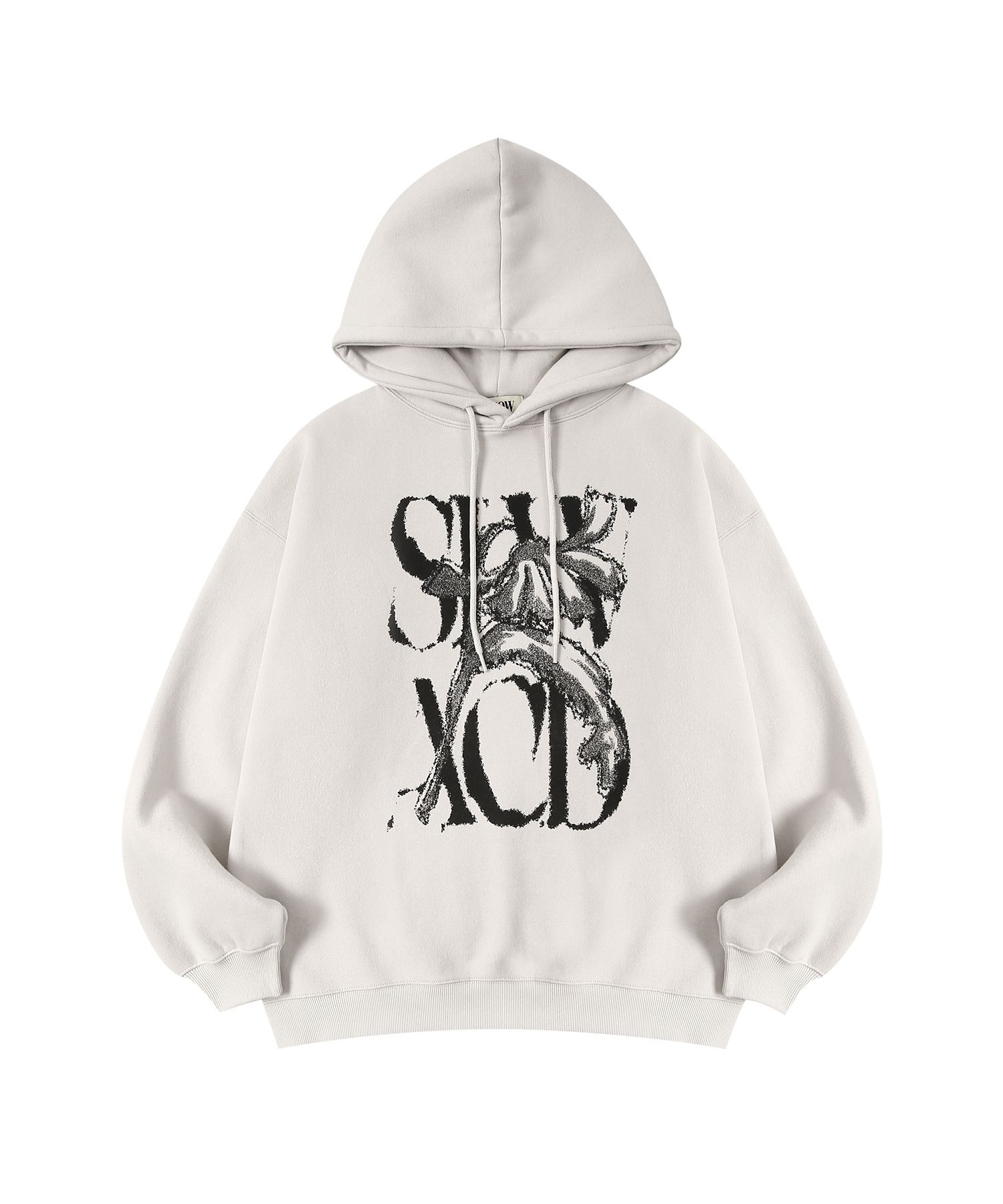 MUSINSA | SLOWACID Peach Skin Rusty Logo Hooded Sweatshirt