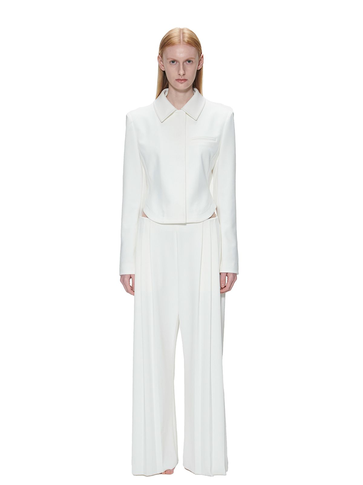 더발론(THE BALLON) HIDDEN BUTTON SHIRTS JACKET - WHITE