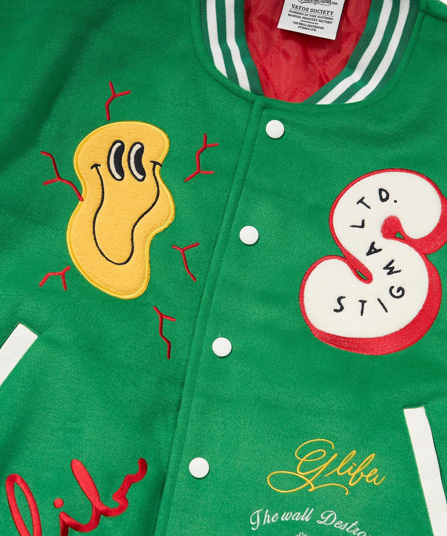 MUSINSA | STIGMA STGM OVERSIZED VARSITY JACKET GREEN