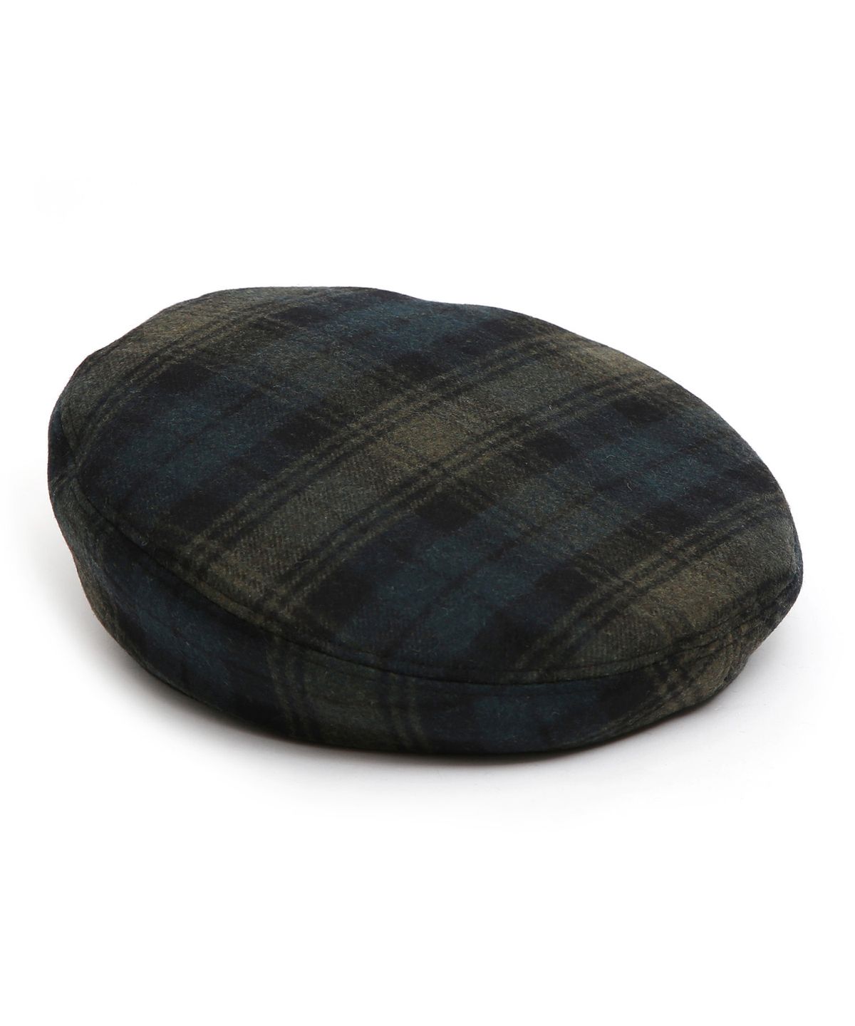 언더컨트롤 스튜디오(UNDERCONTROL STUDIO) 겨울 체크패턴 베레모 FULL MOON BERET / WOOL CHECK / FOREST GREEN