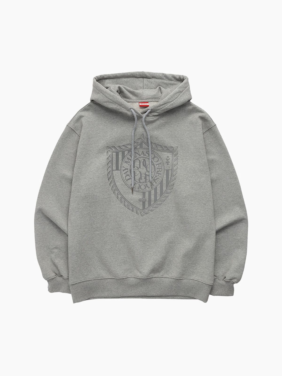 미나수(MENASOO) CLASSIC EMBLEM HOODIE_GRAY