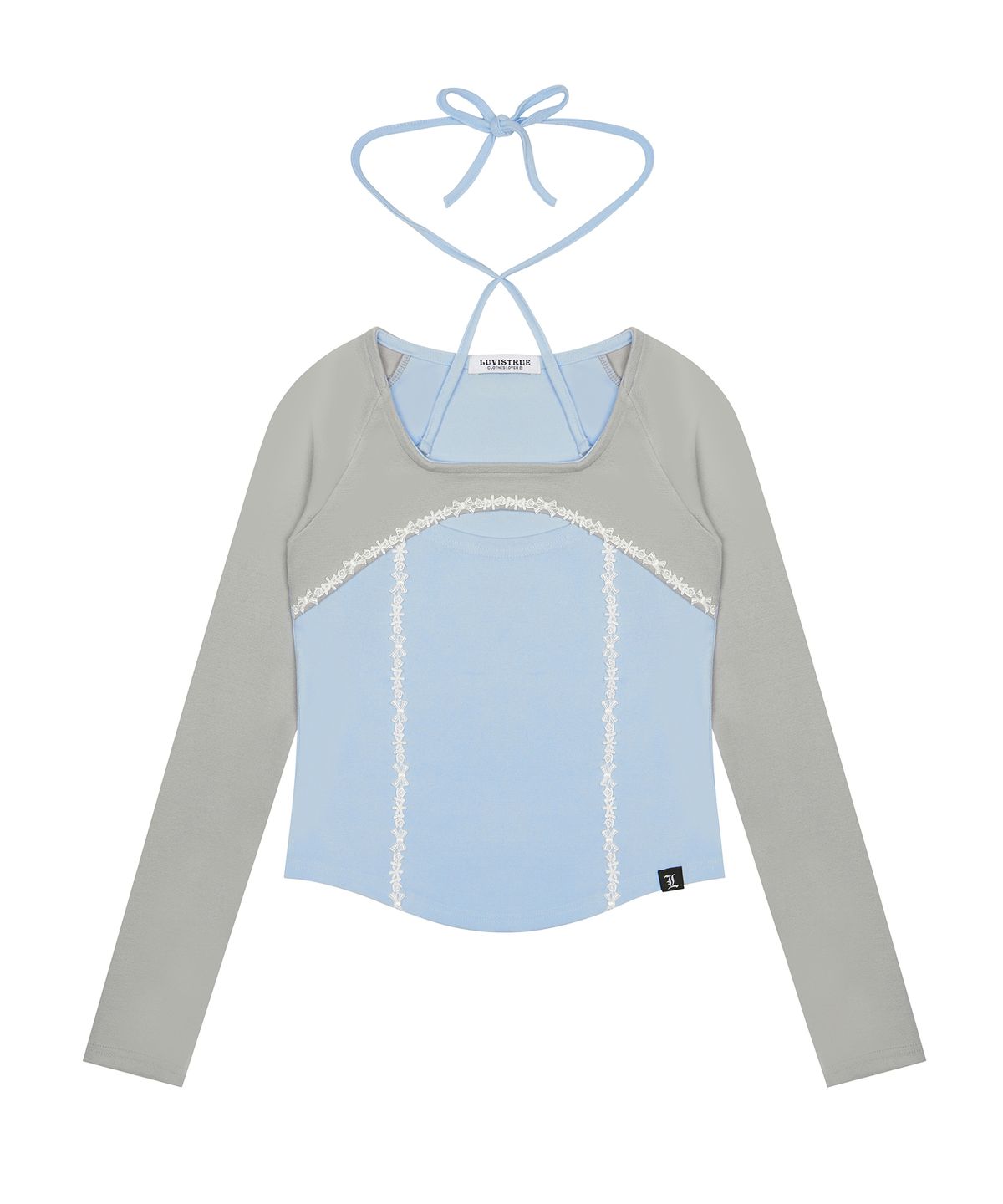 러브이즈트루(LUVISTRUE) AM LACE TEE(SKY BLUE)