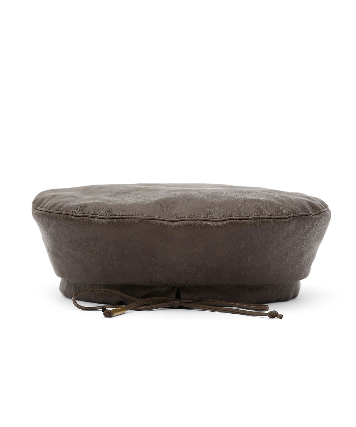 언더컨트롤 스튜디오(UNDERCONTROL STUDIO) 끈 조절 가죽 베레모 PLATE BERET / STRAP / LEATHER / BROWN