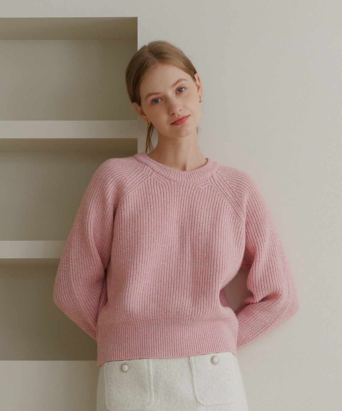 엽페(YUPPE) MIX WOOL KNIT_PINK