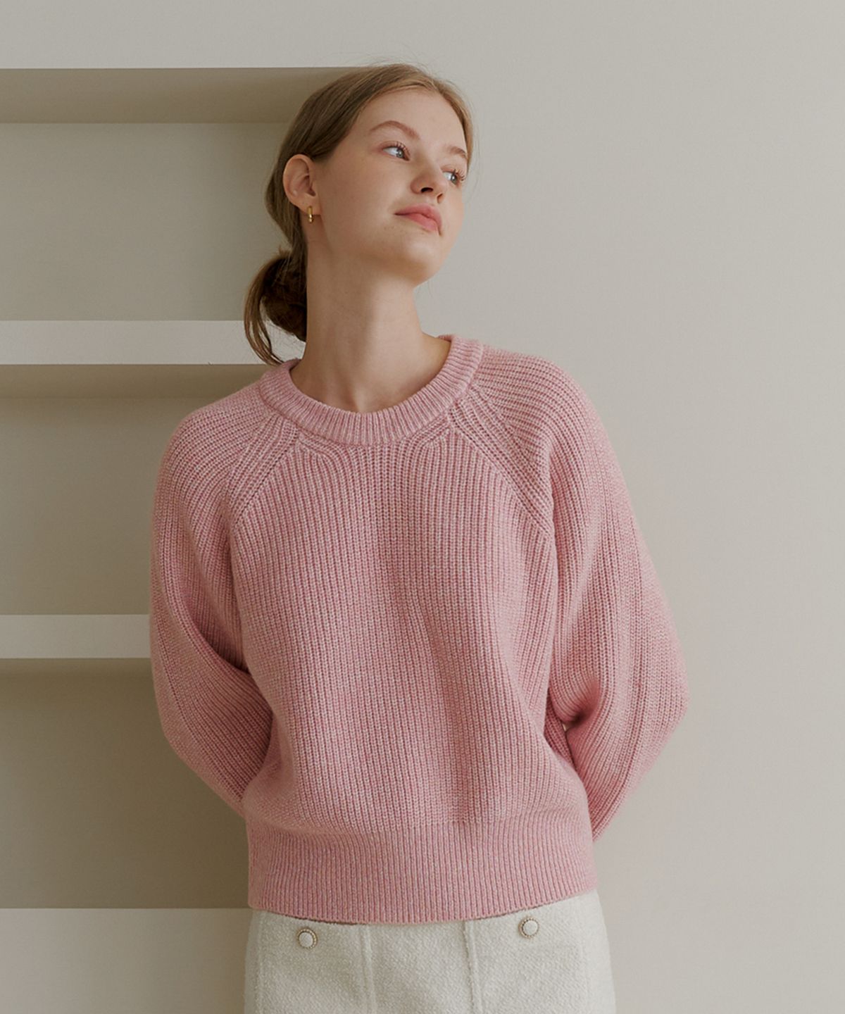 엽페(YUPPE) MIX WOOL KNIT_PINK