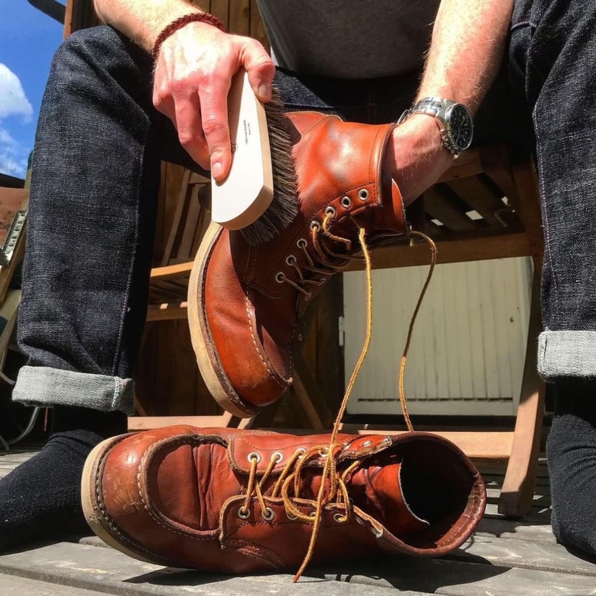 레드윙(REDWING) 구두솔 말털 브러쉬 97106