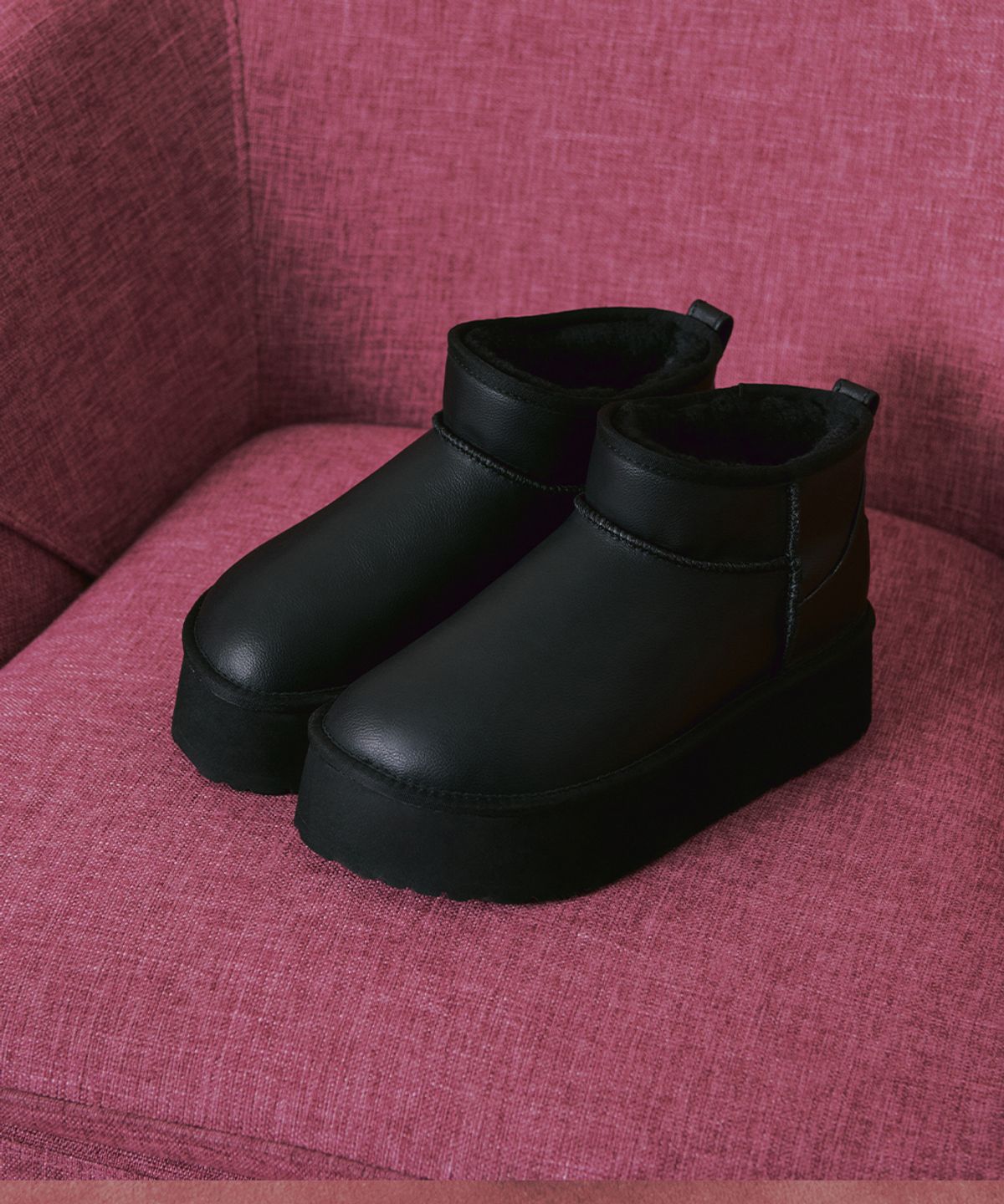 락피쉬웨더웨어(ROCKFISH WEATHERWEAR) CLOUDY MAXI WINTER LEATHER BOOTS MINI(4.5inch) - ALL BLACK