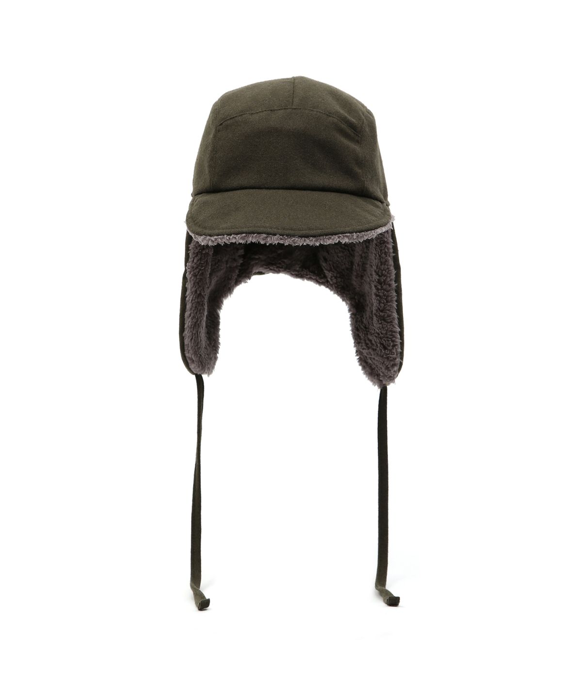 언더컨트롤 스튜디오(UNDERCONTROL STUDIO) 이어플랩 디테일 겨울 양면 방한 모자 TRAPPER HAT / REVERSE FUR / FLANNEL OLIVE