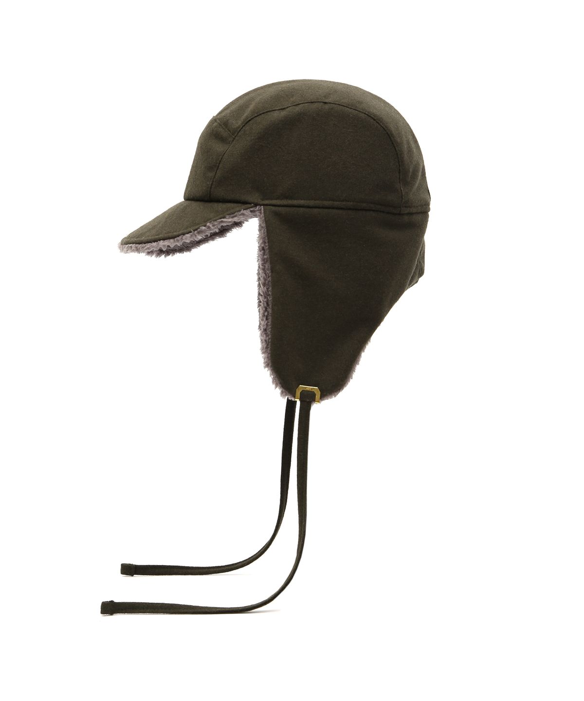언더컨트롤 스튜디오(UNDERCONTROL STUDIO) 이어플랩 디테일 겨울 양면 방한 모자 TRAPPER HAT / REVERSE FUR / FLANNEL OLIVE