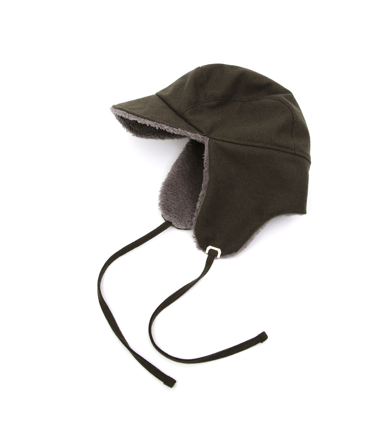언더컨트롤 스튜디오(UNDERCONTROL STUDIO) 이어플랩 디테일 겨울 양면 방한 모자 TRAPPER HAT / REVERSE FUR / FLANNEL OLIVE