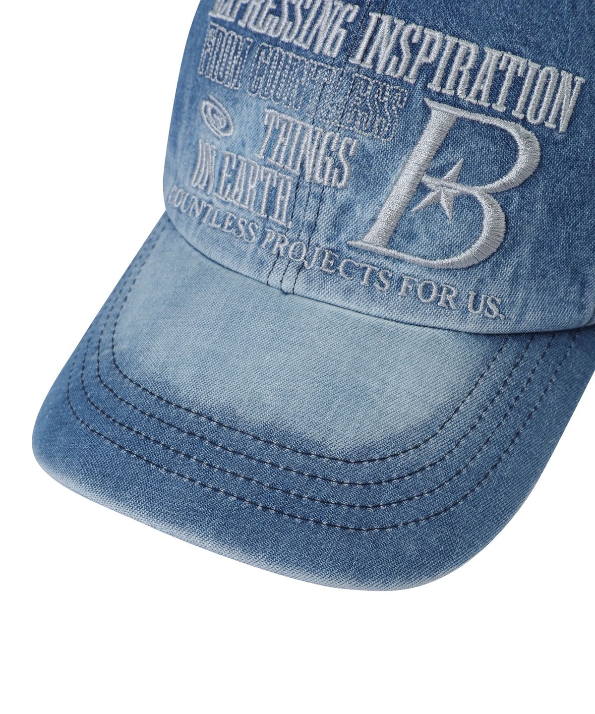 바우프(BAUF) B LOGO 데님 볼캡 [워시드 화이트]
