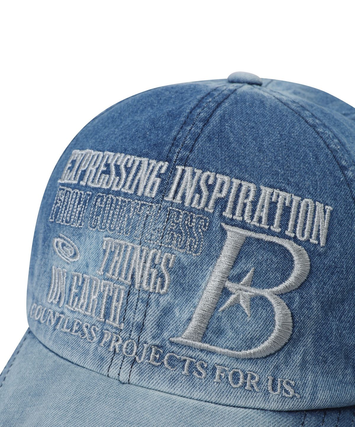 바우프(BAUF) B LOGO 데님 볼캡 [워시드 화이트]