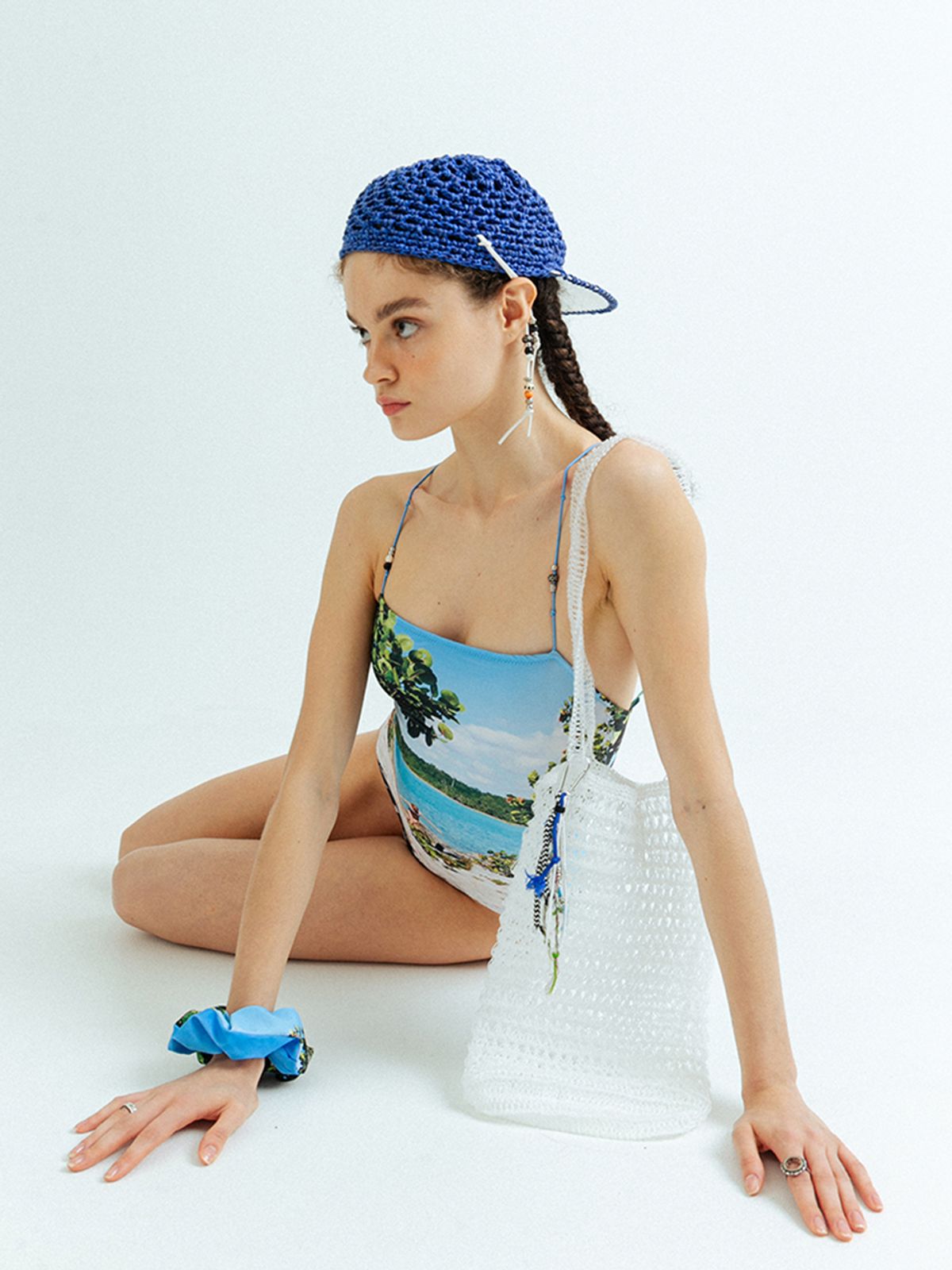 오로지(OROGEE) Tanning Knit Cap-Blue
