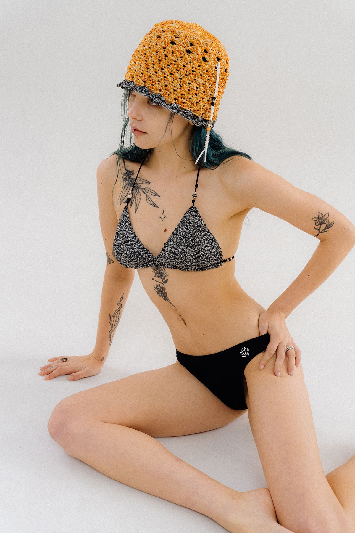 오로지(OROGEE) Shell knit bucket hat-Orange