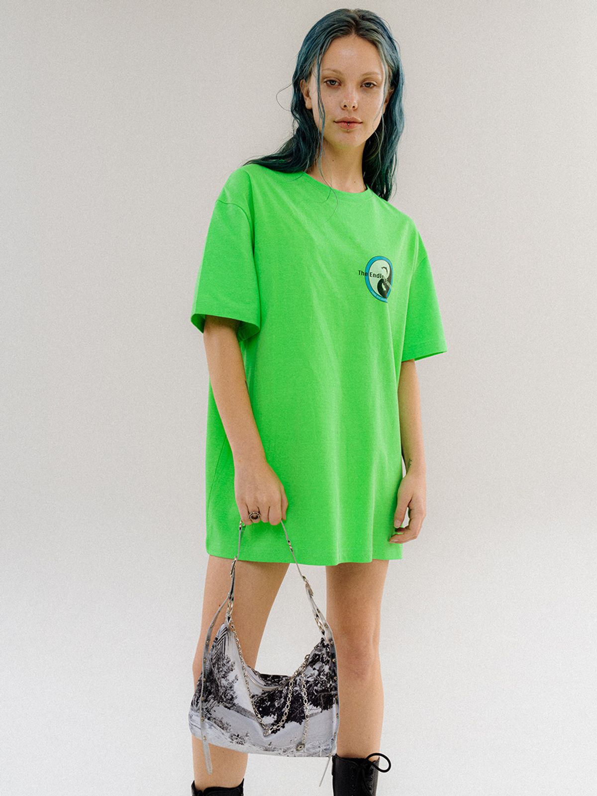 오로지(OROGEE) Dolphin Freedom Two-way T-shirt-Island Green