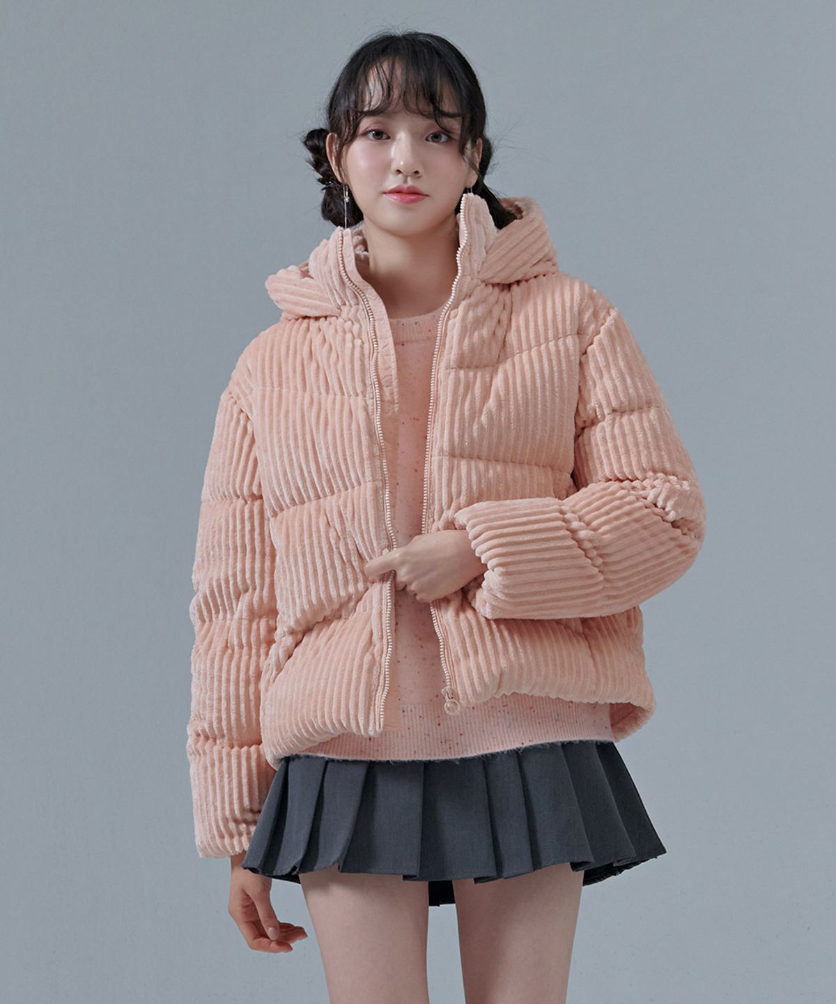 체이스컬트(CHASECULT) 여성 벨벳 코듀로이 패딩 점퍼-CGRG4774E0P