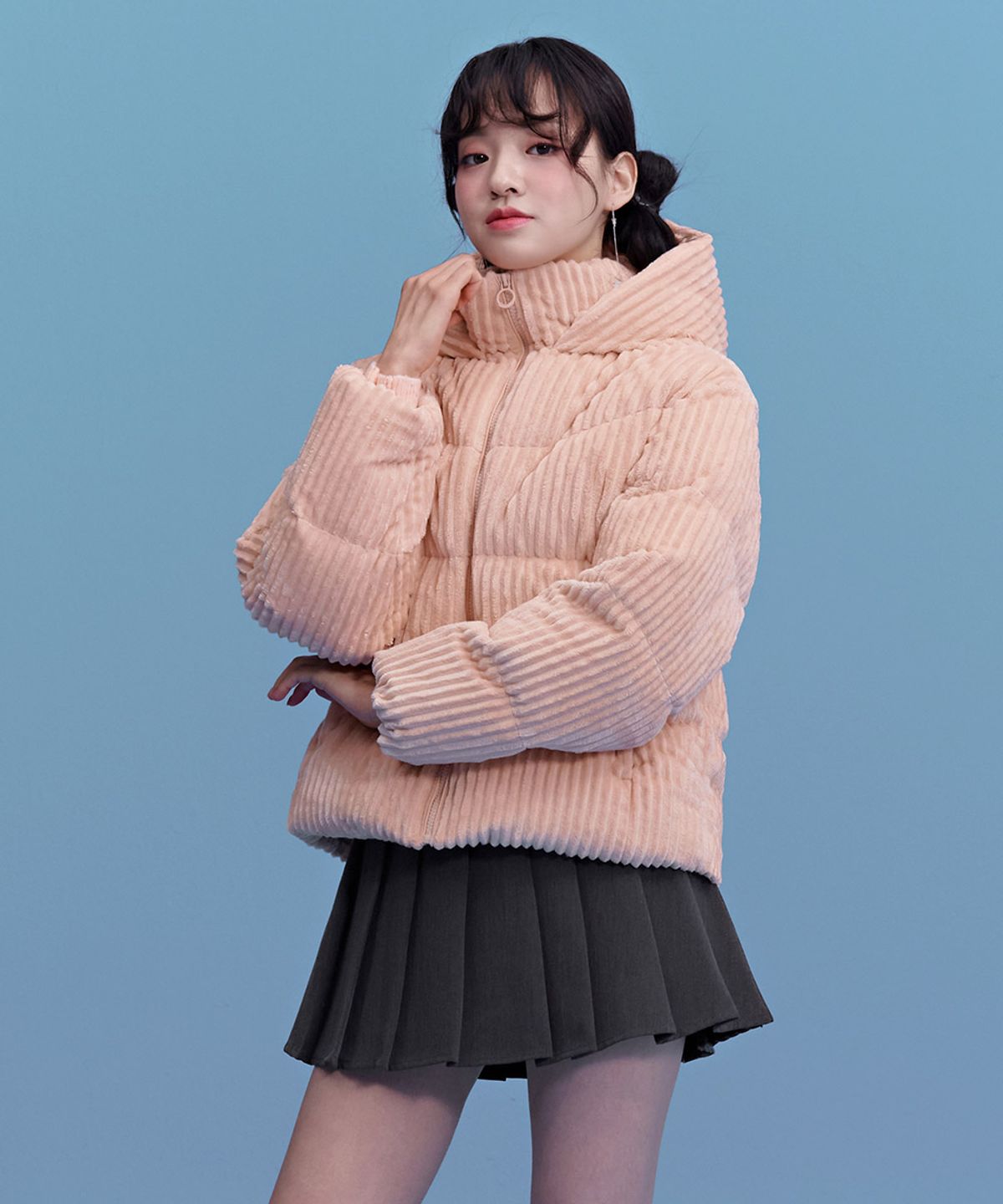 체이스컬트(CHASECULT) 여성 벨벳 코듀로이 패딩 점퍼-CGRG4774E0P