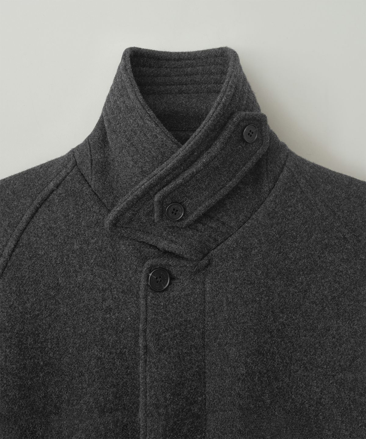 어나더 오피스(ANOTHER OFFICE) Voyager Bold Balmacaan Coat (Heather Charcoal)