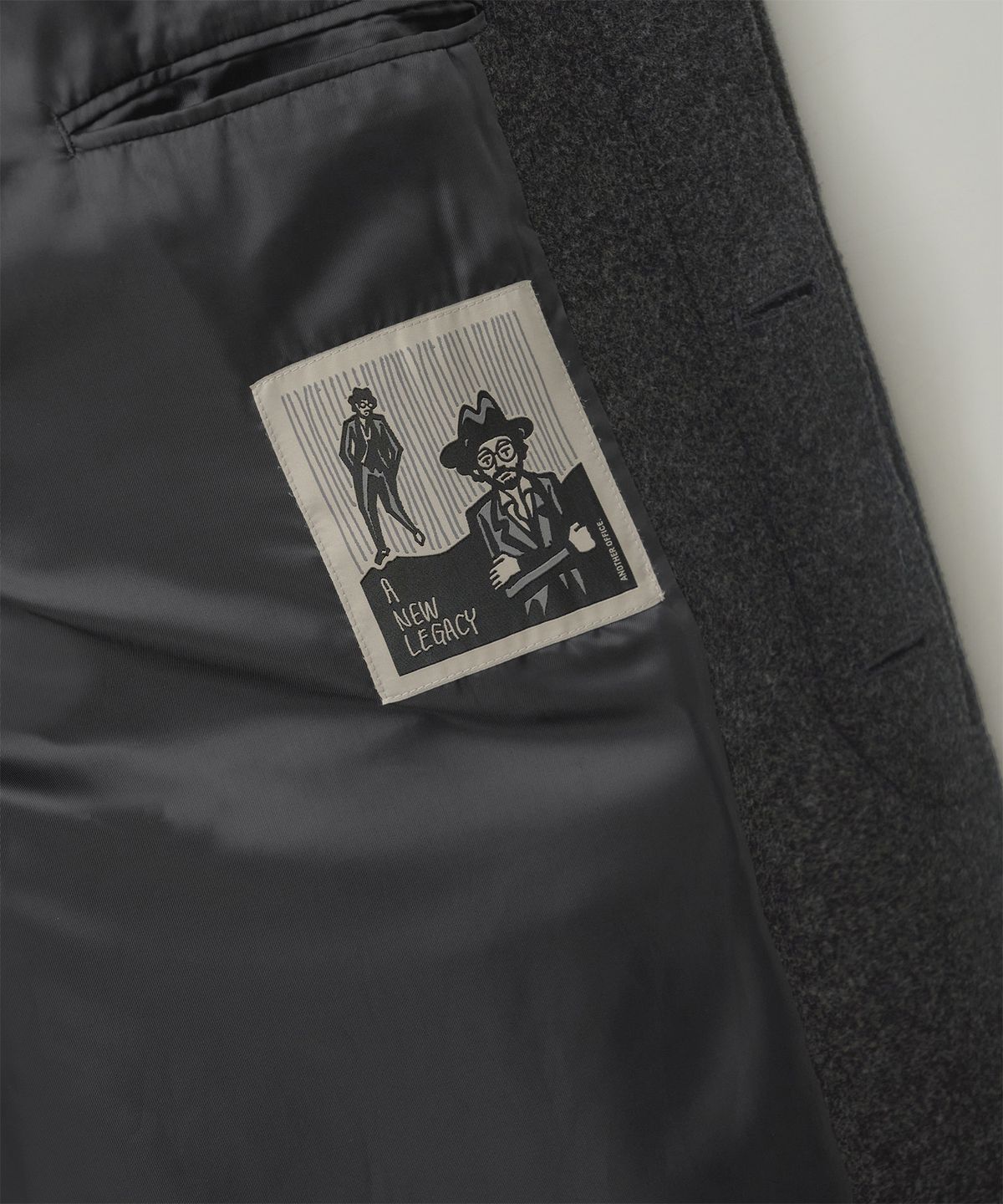 어나더 오피스(ANOTHER OFFICE) Voyager Bold Balmacaan Coat (Heather Charcoal)