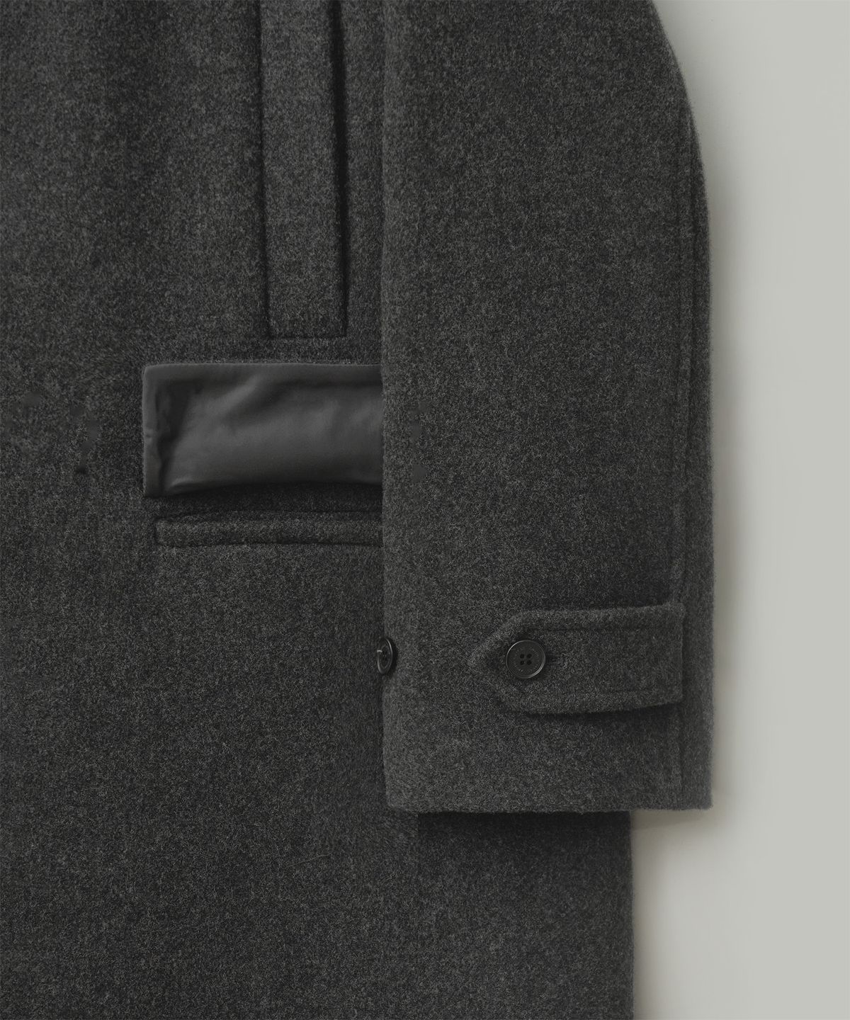 어나더 오피스(ANOTHER OFFICE) Voyager Bold Balmacaan Coat (Heather Charcoal)
