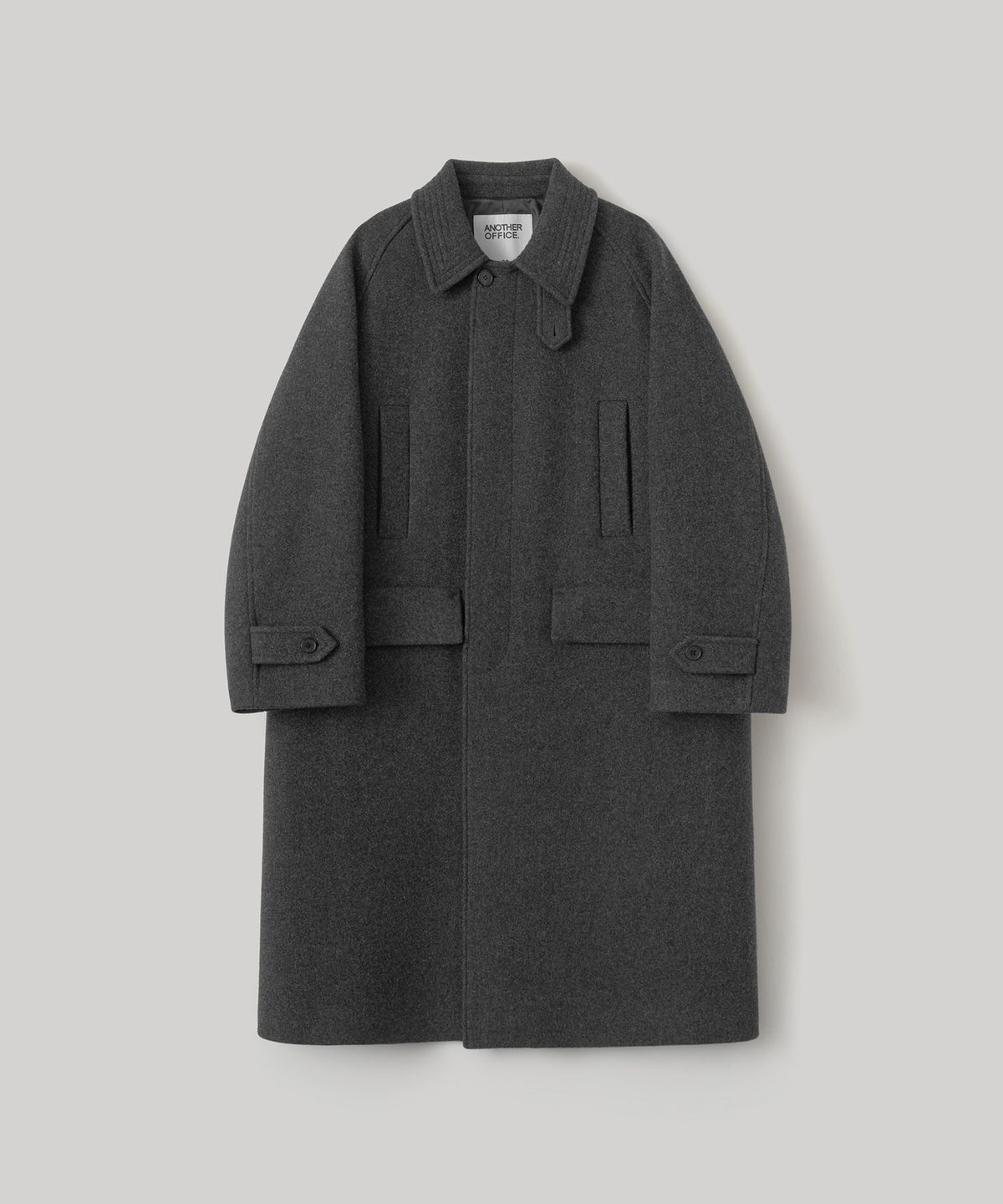 어나더 오피스(ANOTHER OFFICE) Voyager Bold Balmacaan Coat (Heather Charcoal)