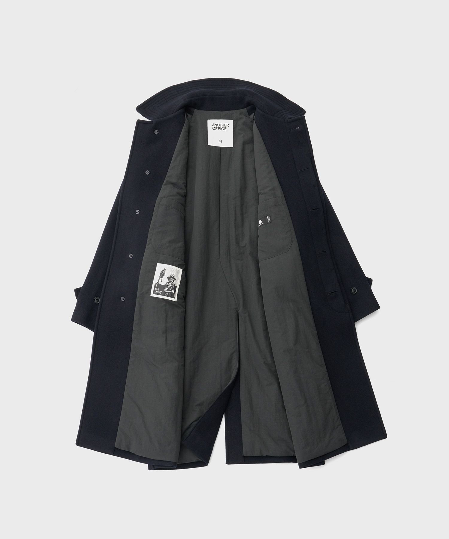 ANOTHER OFFICE Voyager Balmacaan Coat 3紺 ANOTHER OFFICE Voyager Balmacaan Coat 3紺