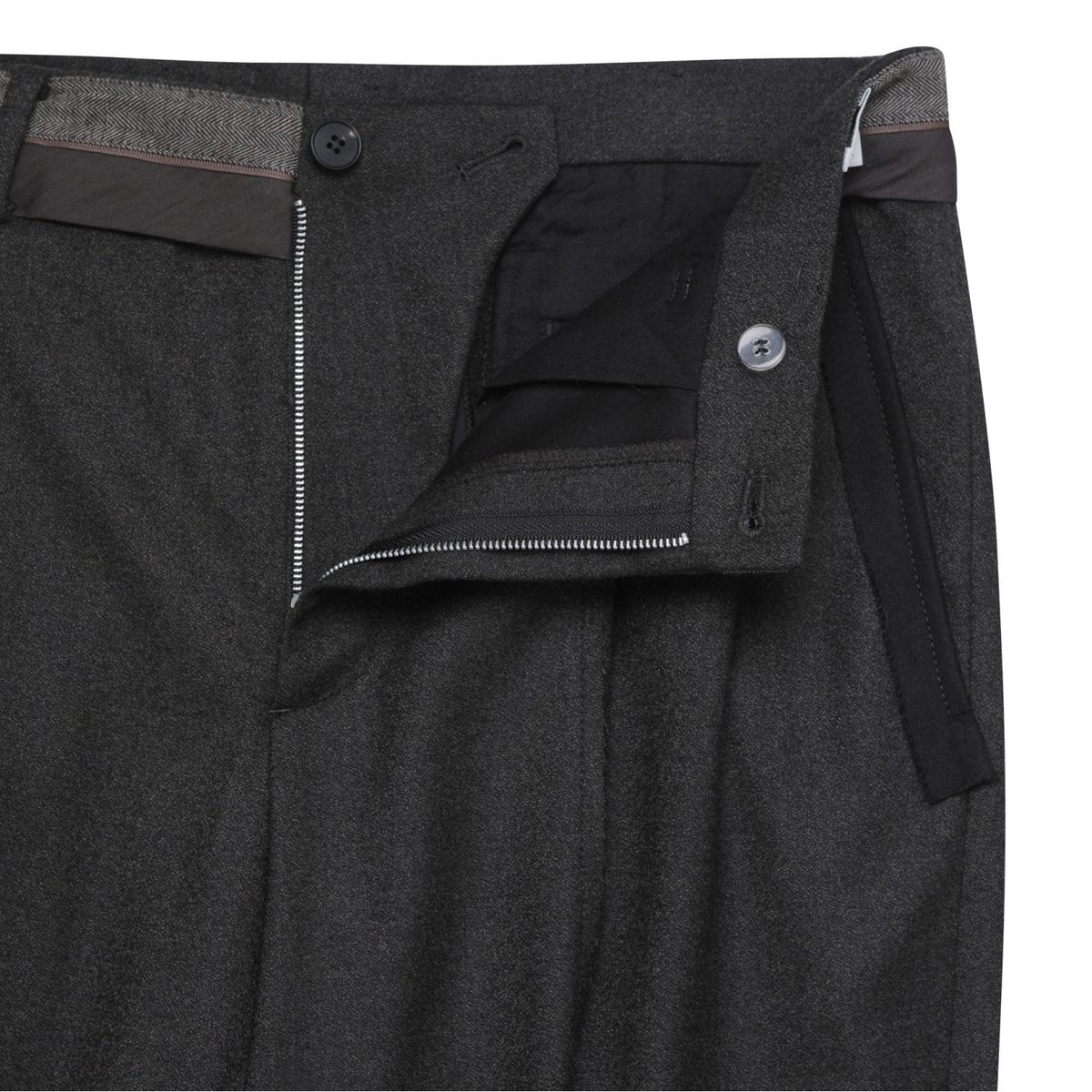 래코드(RECODE) Raw Edged Tape Detail Wool Pants_RKPAW23609GYX